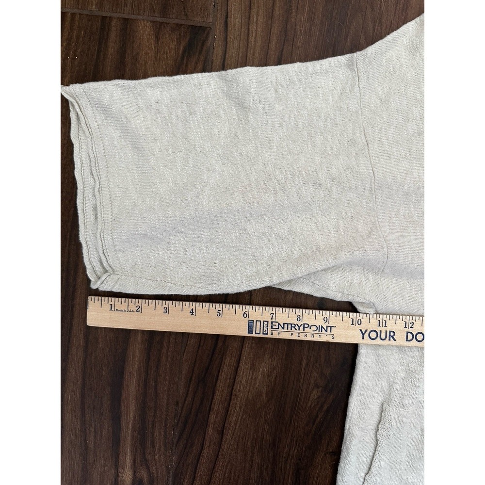 Pure Jill Kimono Cotton Linen Knit Top Oatmeal Beige Oversized Medium 1333513 - Picture 6 of 9
